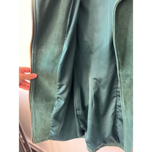 X by NBD Nicole Petrol Green Suede Coat NWOT size 4 - Picture 8 of 13